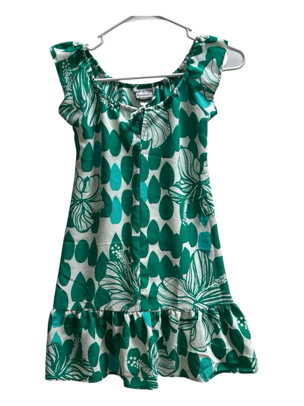 Manuheali'i Hawaii Girls large Dress Green White